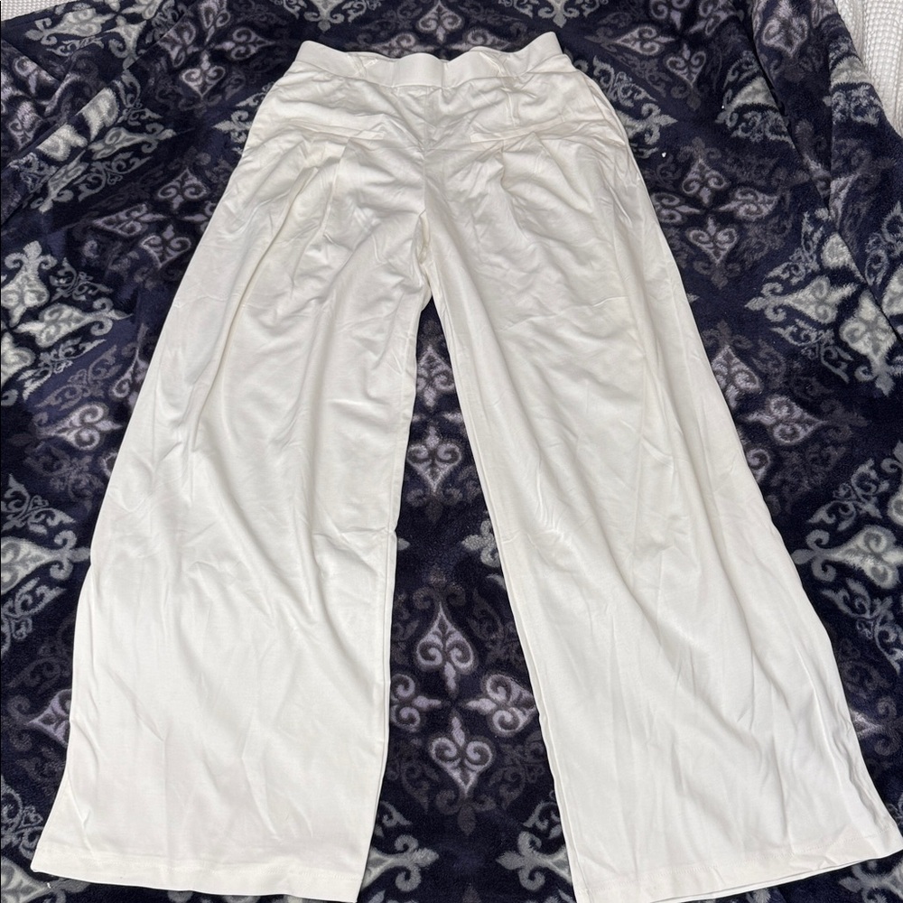 OGL Wide Leg White Lounge Pants -